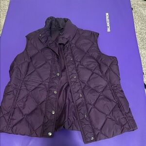 Lands' End Women's Purple Quilted Vest